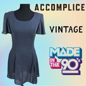 VTG 90's Navy/White Polka Dot ACCOMPLICE Dress Sz5
